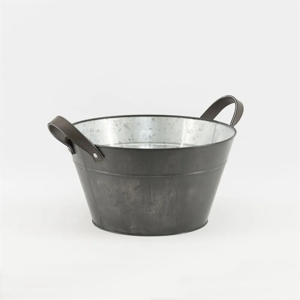 Zinkbalje Ø37xH20 cm. Old Grey