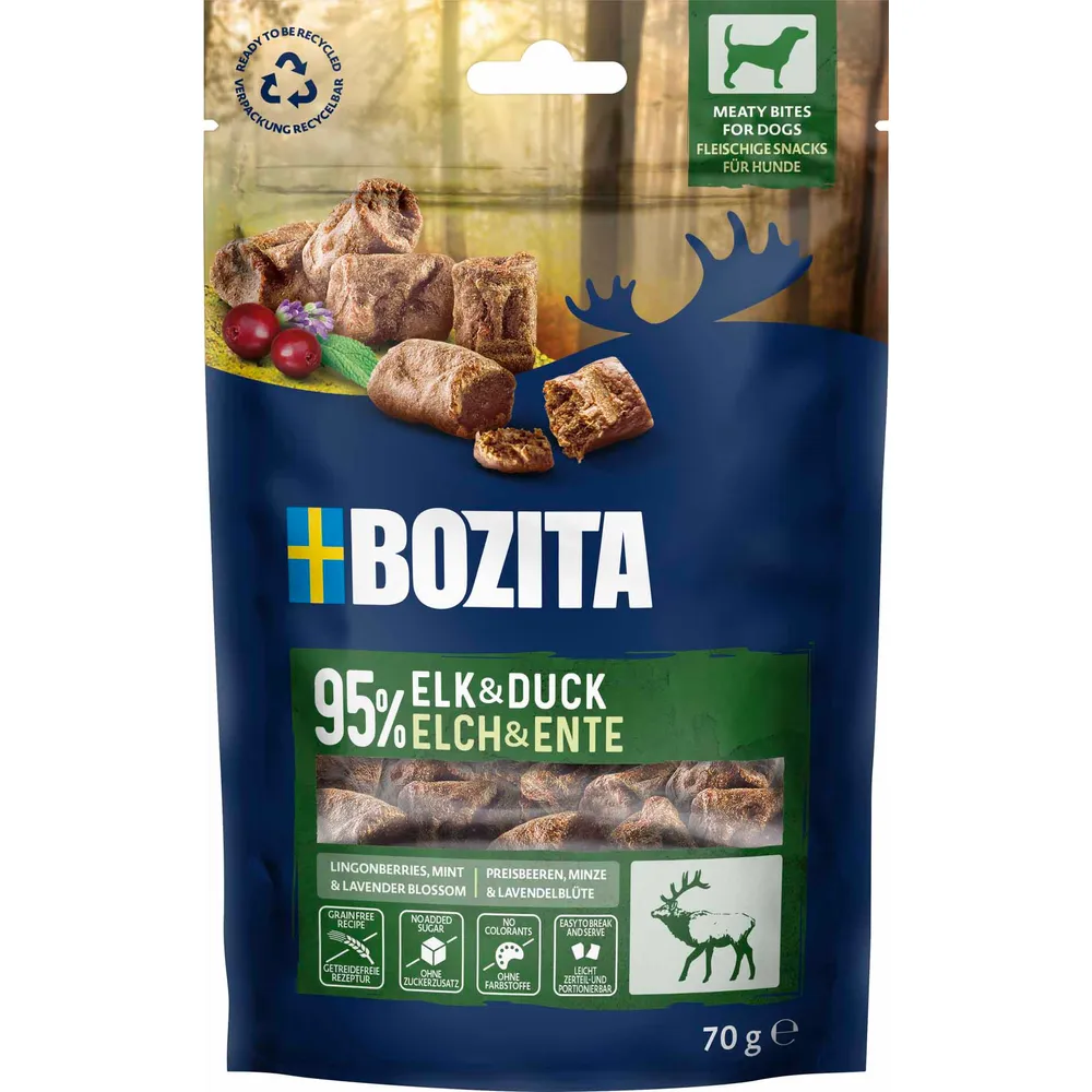 Bozita snacks Meaty Bites Elg & And 70 g.
