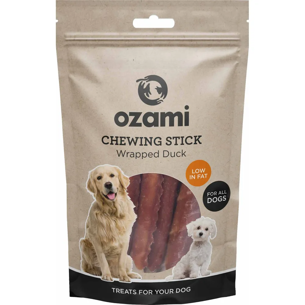 Ozami tyggepind pakket ind i And 100 g.