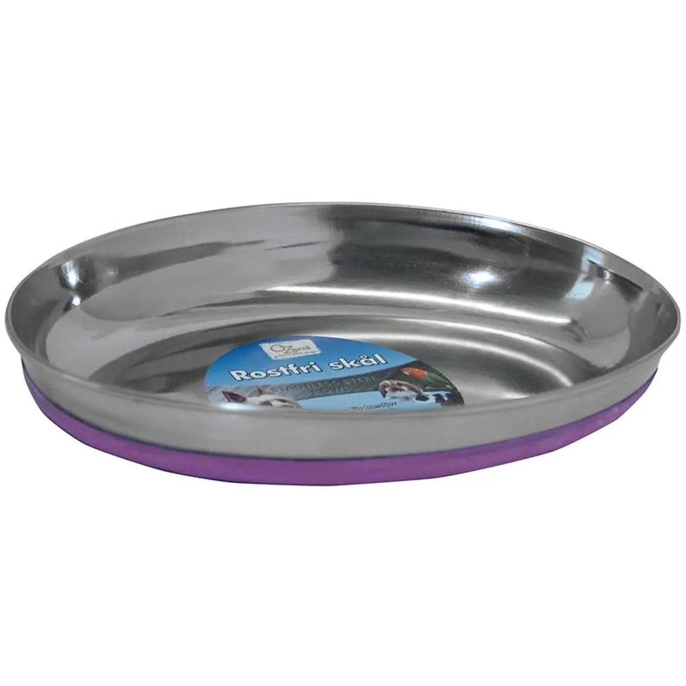 Ozami Katteskål rustfri antislip oval Rosa 0