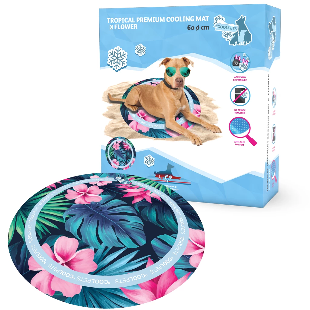 CoolPets Tropical Premium Cooling Mat Flower Ø60 cm.