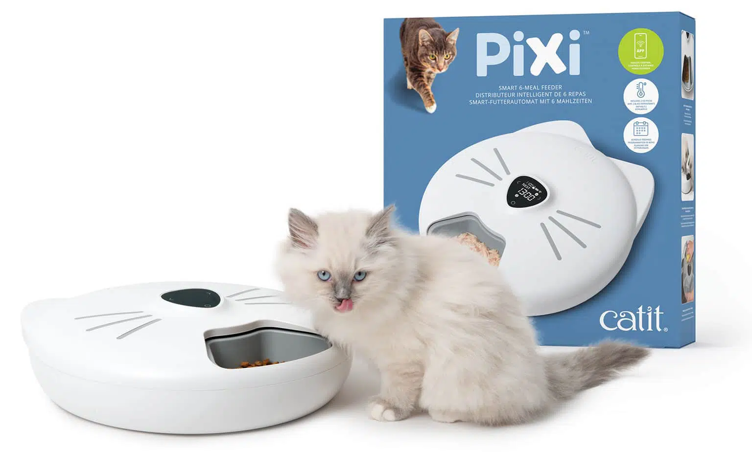 Catit pixi smart 6-meal feeder.