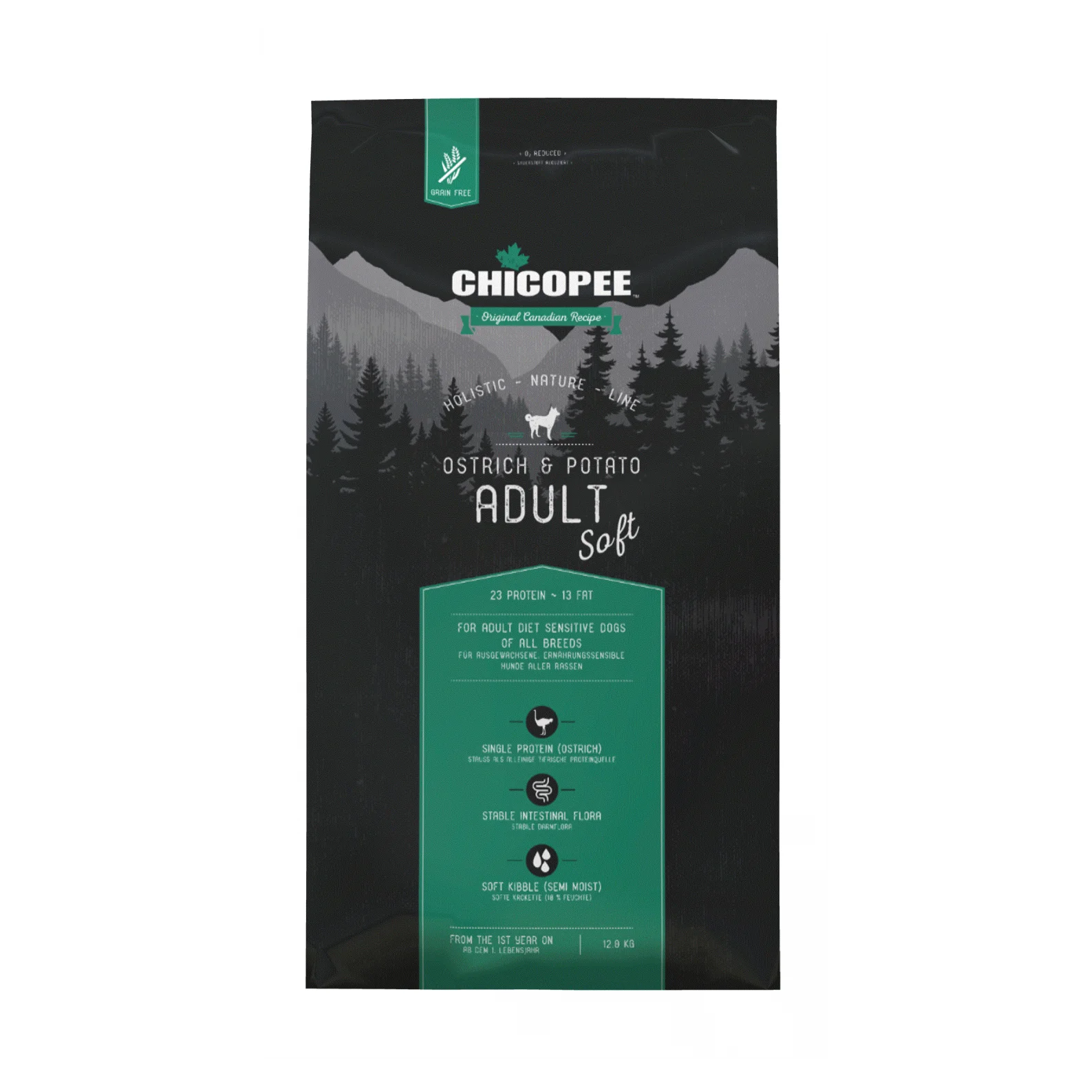 Chicopee Holistic Nature Line Adult Struds & kartoffel semisoft 2 kg