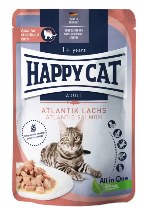 Happy Cat vådkost Atlantic Lachs (Atlanterhavs Laks) 85 g.