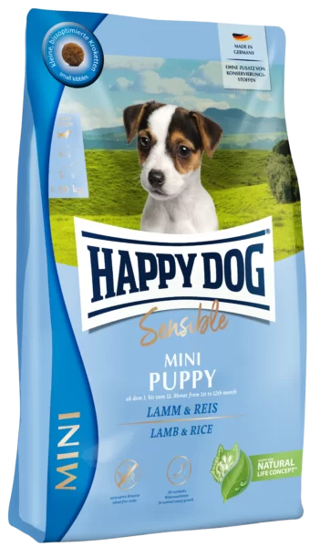 Happy Dog Mini Puppy Lam & ris 4 kg.